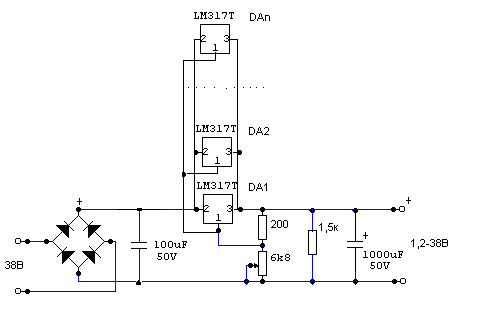 схема параллельное включение lm317